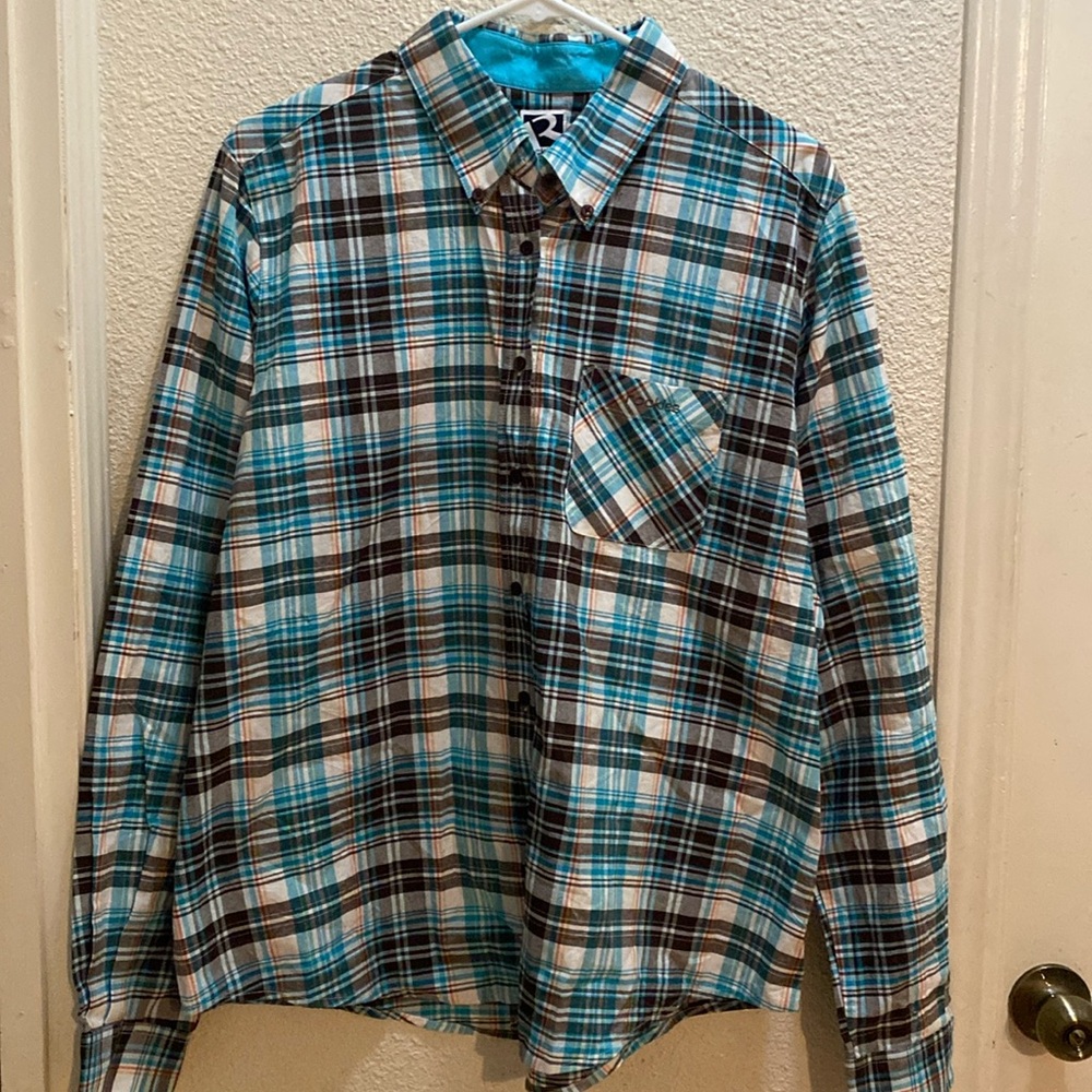 Rockies plaid button up shirt XL